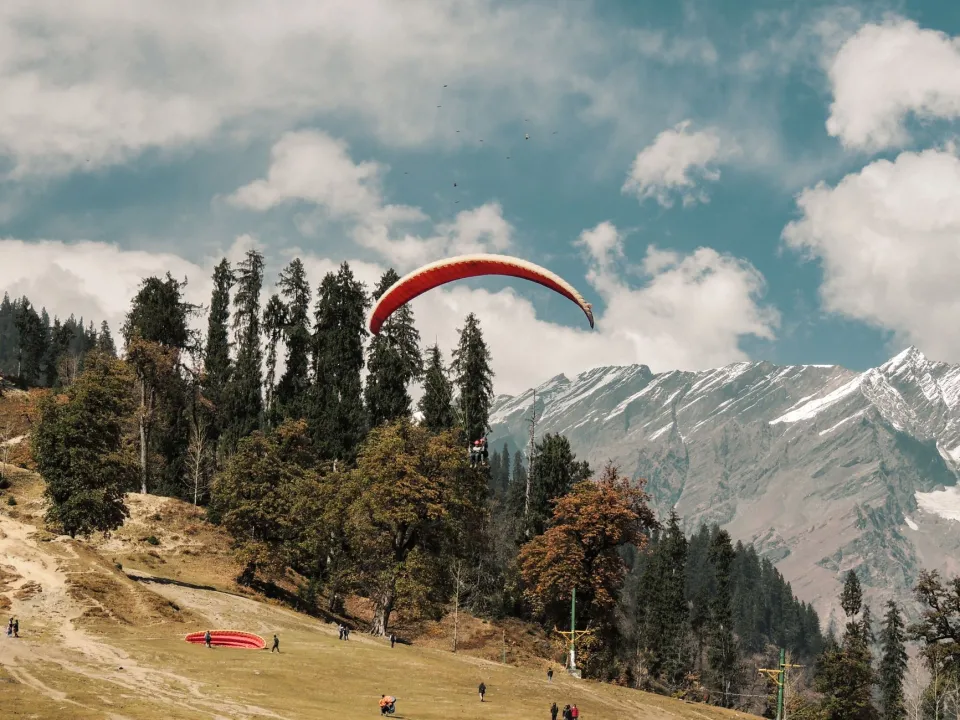 Paragliding over Solang Valley